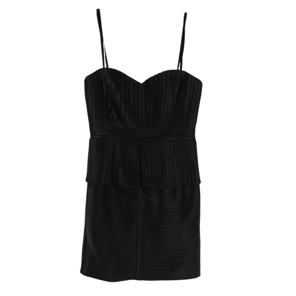 BCBGMaxAzria Dresses & Skirts - BCBGMaxAzria Black Spaghetti Strap Babydoll Mini Dress